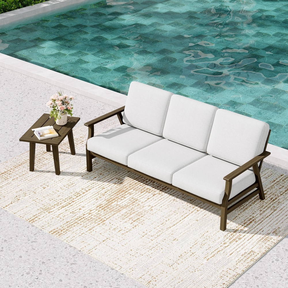 2-Piece Teak Outdoor Sofa Set with Table
