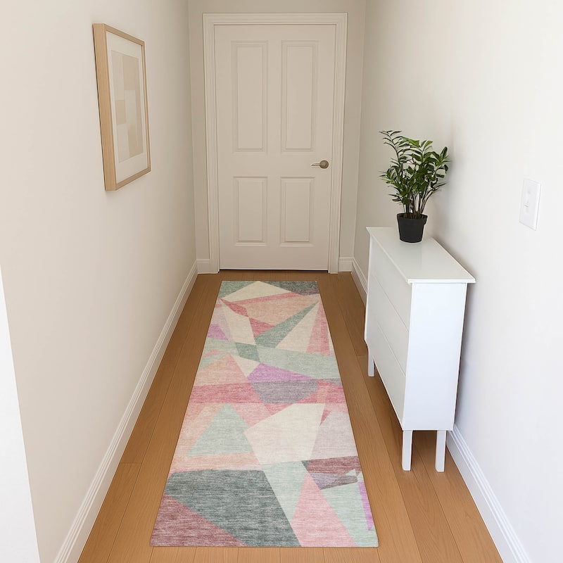Premium Washable Super Soft Abstract Geo Mayfield Rug - Seafoam - 2'3" x 7'6"