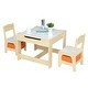 preview thumbnail 5 of 12, 3 Piece Multi-Functional Children's Wooden Table and Chair Set with Two Storage Bags - (24.21 x 24.21 x 18.90)" (L x W x H).