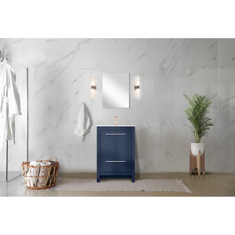 Lafarre Bath Vanity Cultured Marble Top, Sink and Rose Gold Faucet