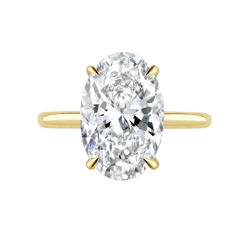 Auriya 14k Gold 6 1/2ctw Oval Lab grown Solitaire Diamond Engagement Ring (E-F VS) - Yellow - 5.5