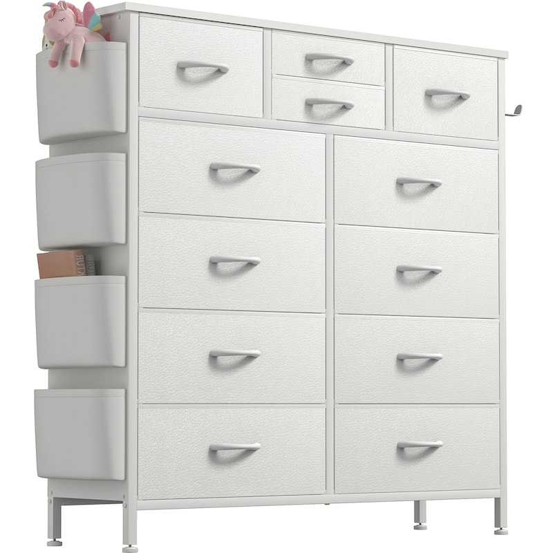 12 Drawer Dresser Fabric Tall Dressers for Bedroom Chest of Drawers