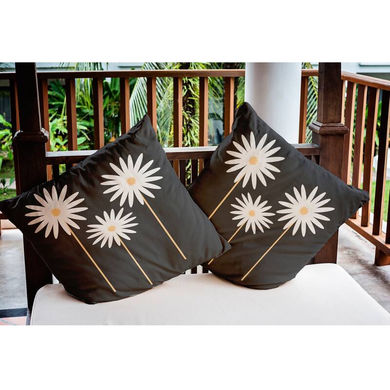 Floral Print Indoor/Outdoor Throw Pillow