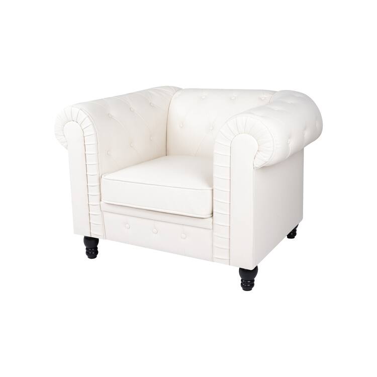 Everett Chesterfield Accent Chair - Luxurious Mid-Century Modern Comfort, Elegance & Serenity for Cozy Living Rooms
