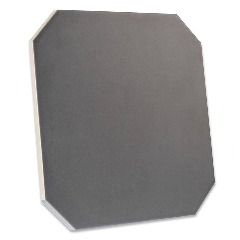 Merola Tile Vaudeville Octagon Antracita with Taco Marron 7-7/8" x 7-7/8" Porcelain Floor and Wall Tile