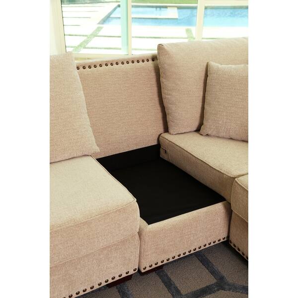 Shop Abbyson Santa Barbara Fabric Sectional Overstock 6315945