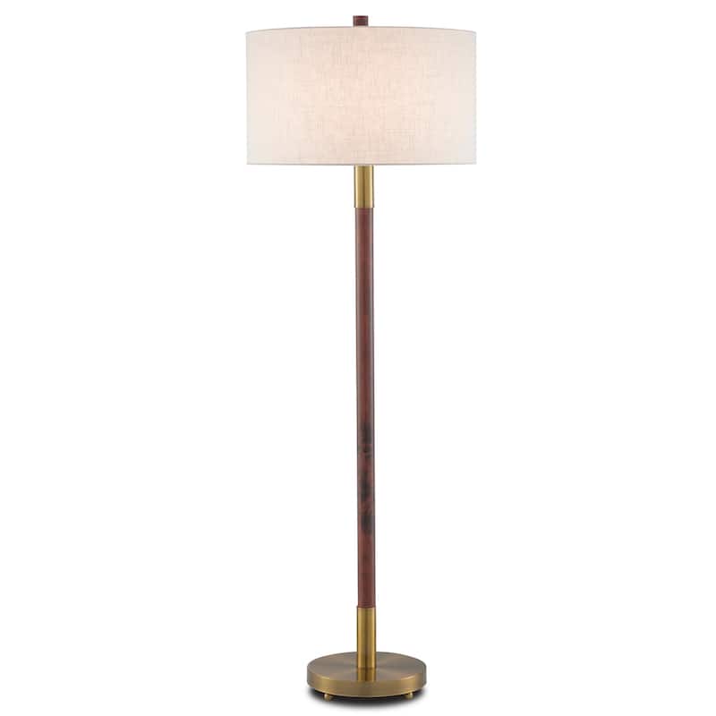 Currey & Company Bravo Mahogany Floor Lamp - 66.25"h x 22"dia. - 66.25"h x 22"dia.