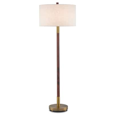 Currey & Company Bravo Mahogany Floor Lamp - 66.25"h x 22"dia.