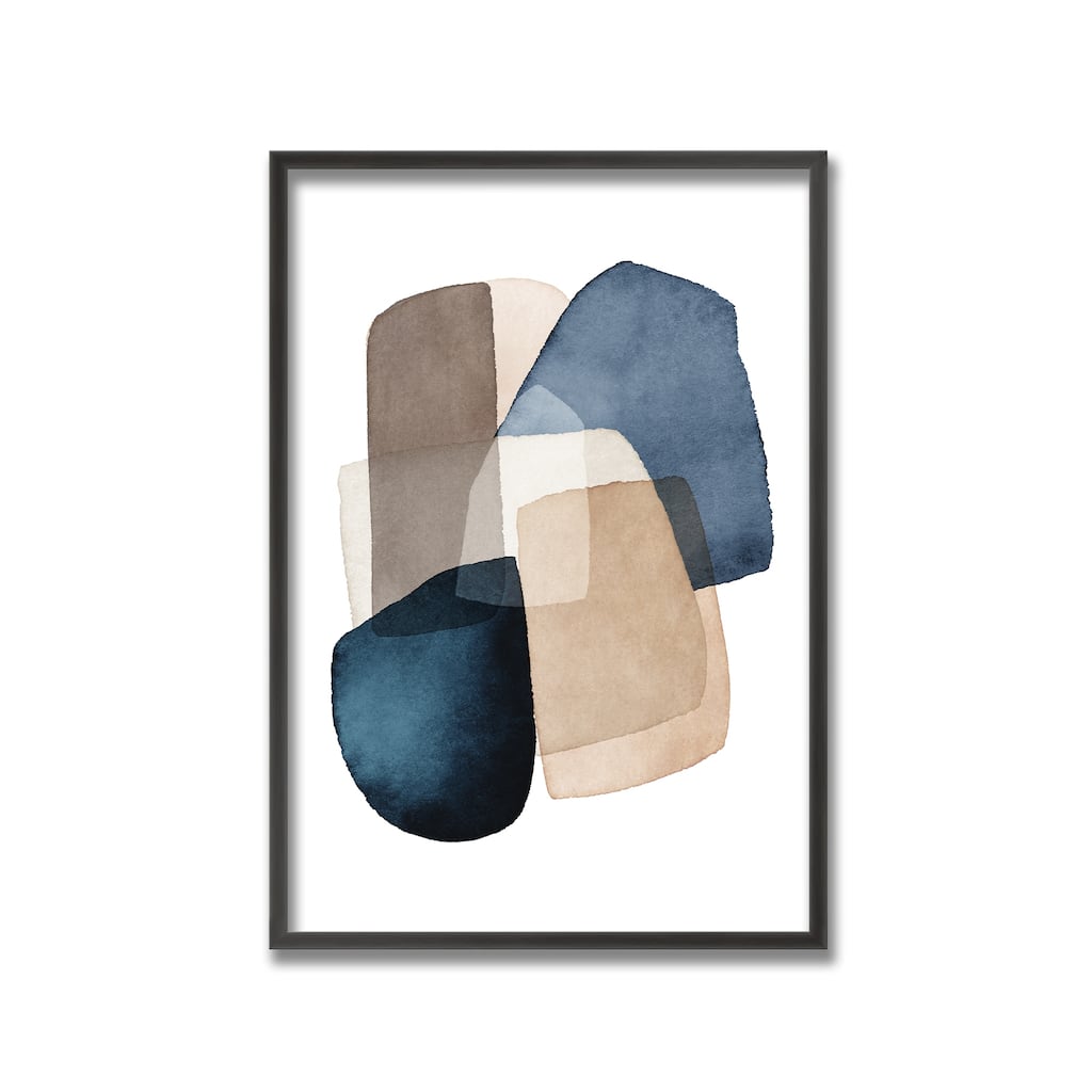 "Blue Brown Blocks" Framed Print Wall Art by Kathrin Pienaar