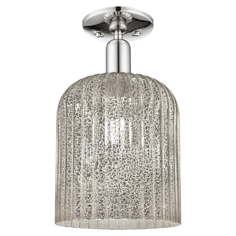 Innovations Lighting Endless Possibilities Arcadia - Bridal Veil - 1 Light 8" Semi-Flush Mount - Polished Nickel/Mercury Shade