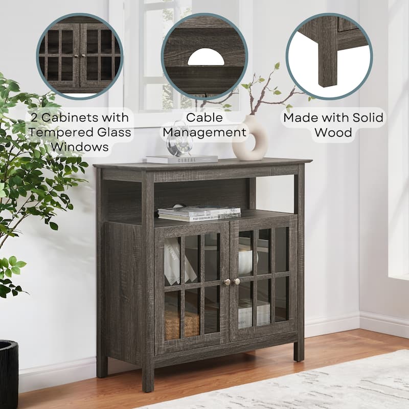 Convenience Concepts Big Sur Highboy 40 inch TV Stand with Storage Cabinets
