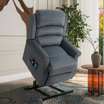 Clihome Ergonomic Velvet Power Lift Massage Recliner Chair for Elderly