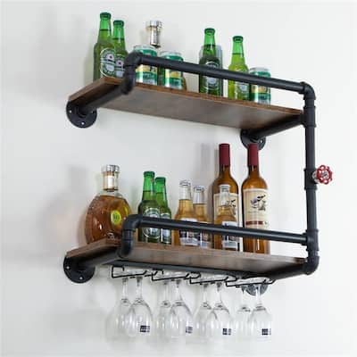 Wine Rack Wall Mounted 2 Tier