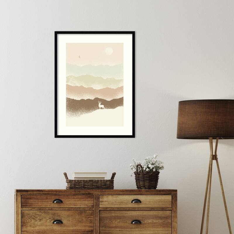 Quietude No. 2 by Florent Bodart Wood Framed Wall Art Print - Svelte Noir Black