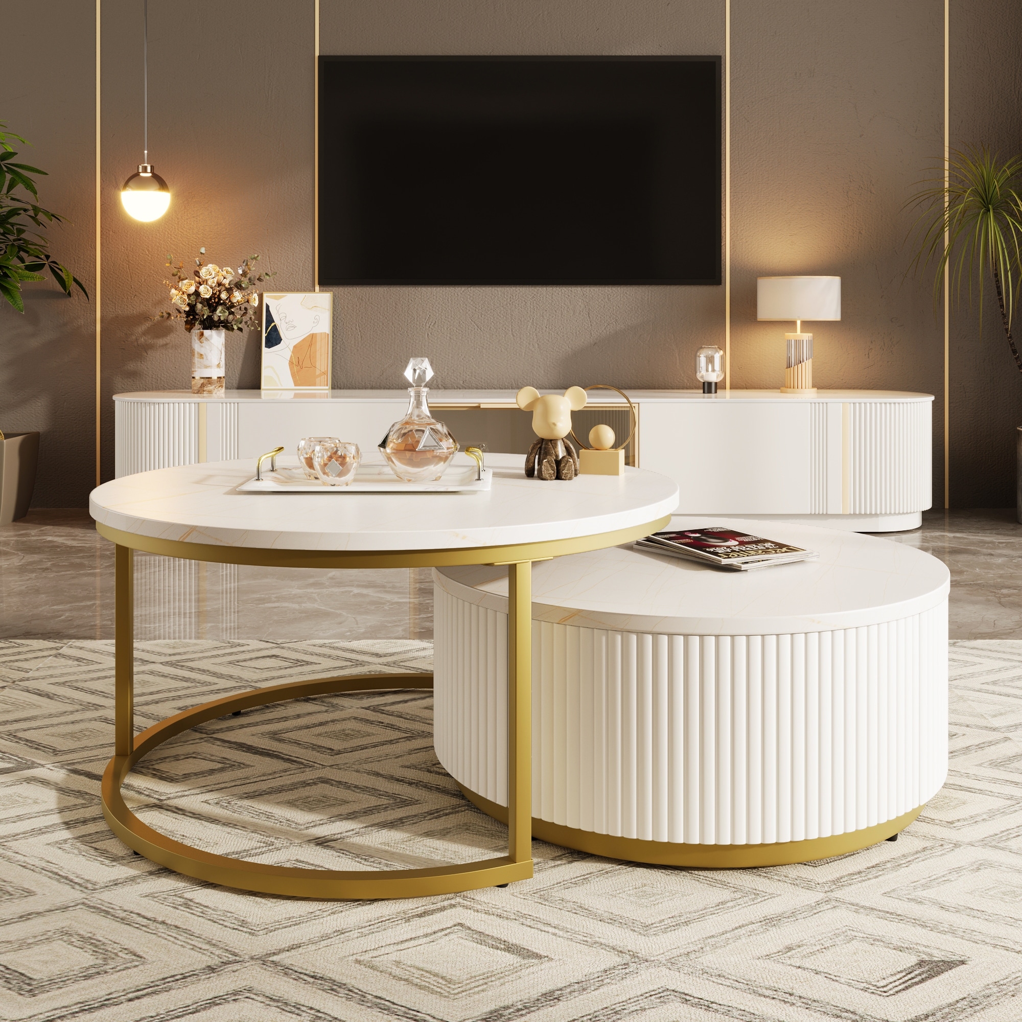 Chic Nesting Table Center Table Coffee Table Set of 2