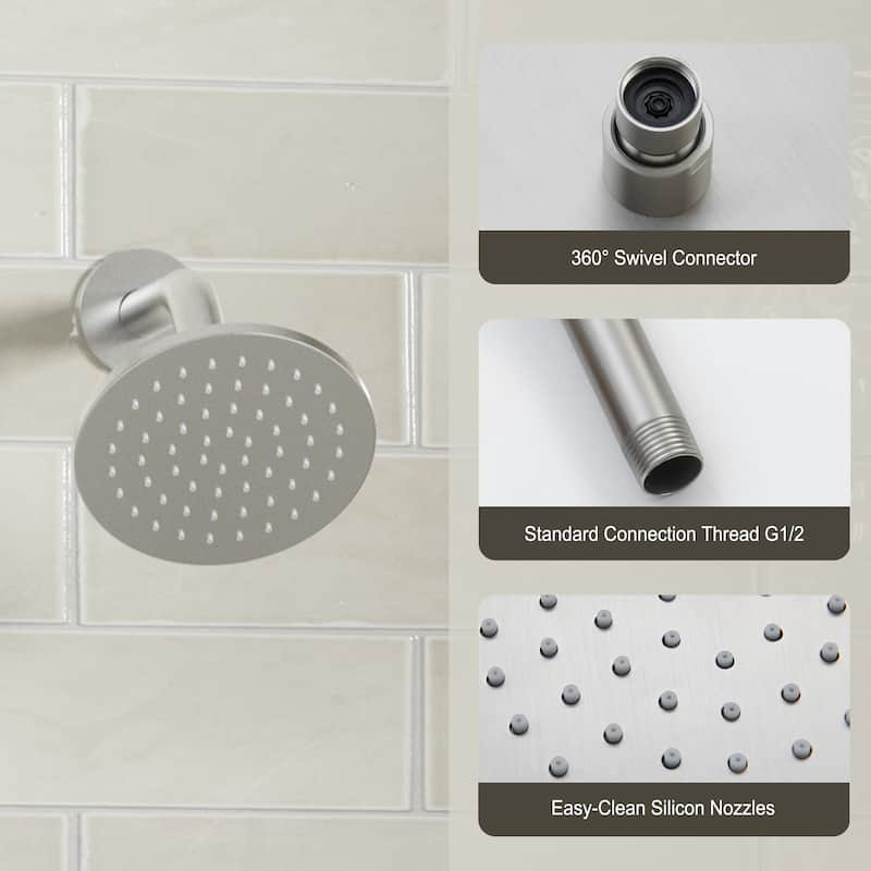 Pressure Balanced 3-Spray Patterns 2.5 GPM 12 in. Dual Shower Head Ceiling Mount Fixed and Handheld Shower Head - 12" x 12"