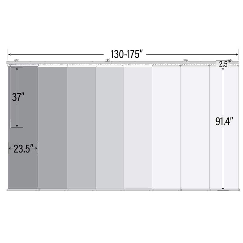 InStyleDesign Lucinda 8-Panel Double Rail White Panel Track Extendable 130"-175"W x 94"H, Panel width 23.5"