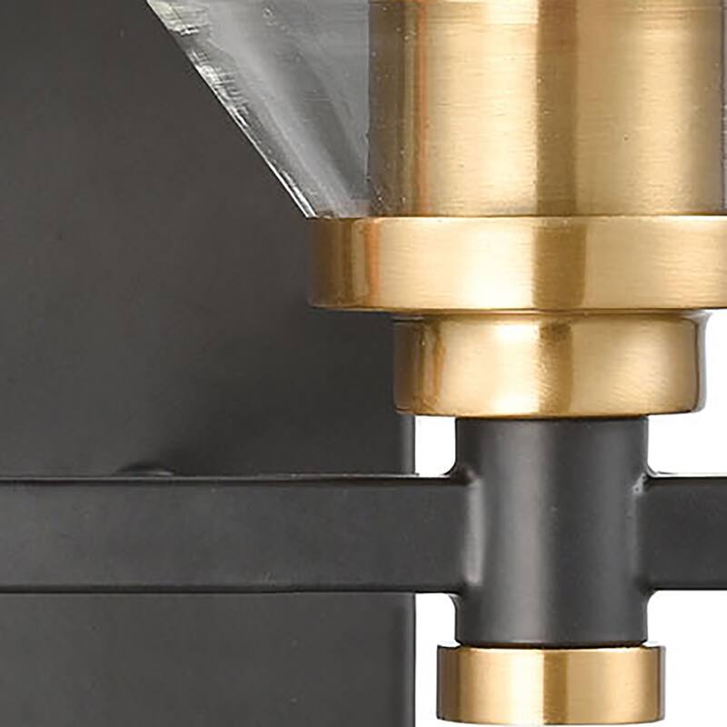 Elk Home Cambria Matte Black With Clear Glass 2 Light Vanity Light