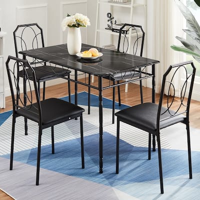 Javlergo 3/5 Piece Dining Table Set for 2/4, Dinette with Chairs for Kitchen, Breakfast Nook