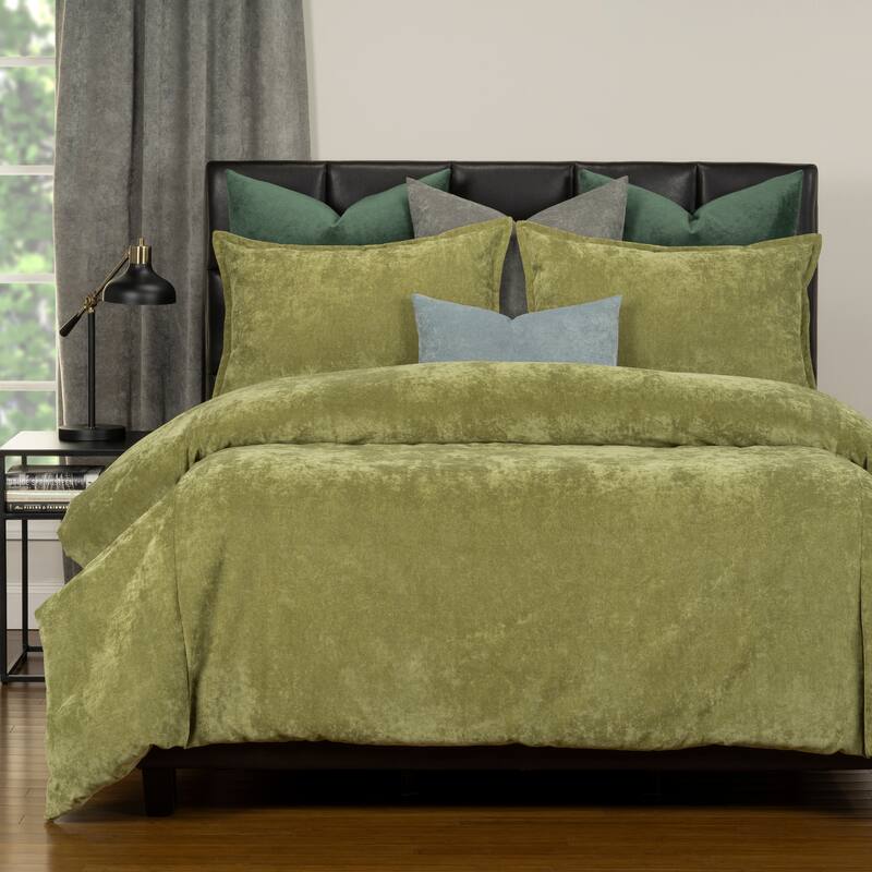 Mixology Padma 8 Piece Duvet Cover and Insert Set - Olive - Queen