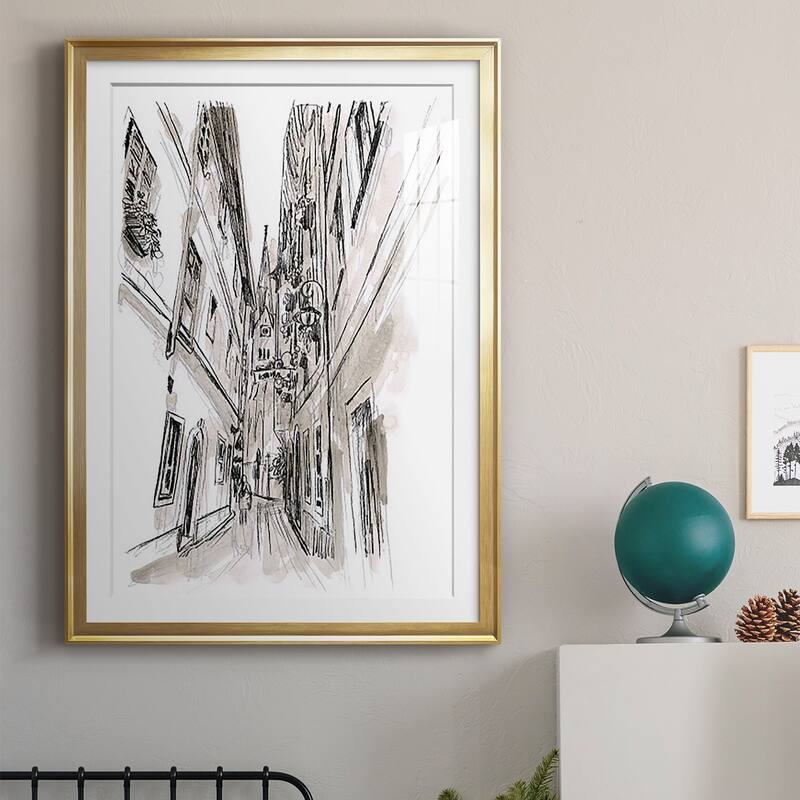 Europe Street Sketches III Premium Framed Print - Ready to Hang