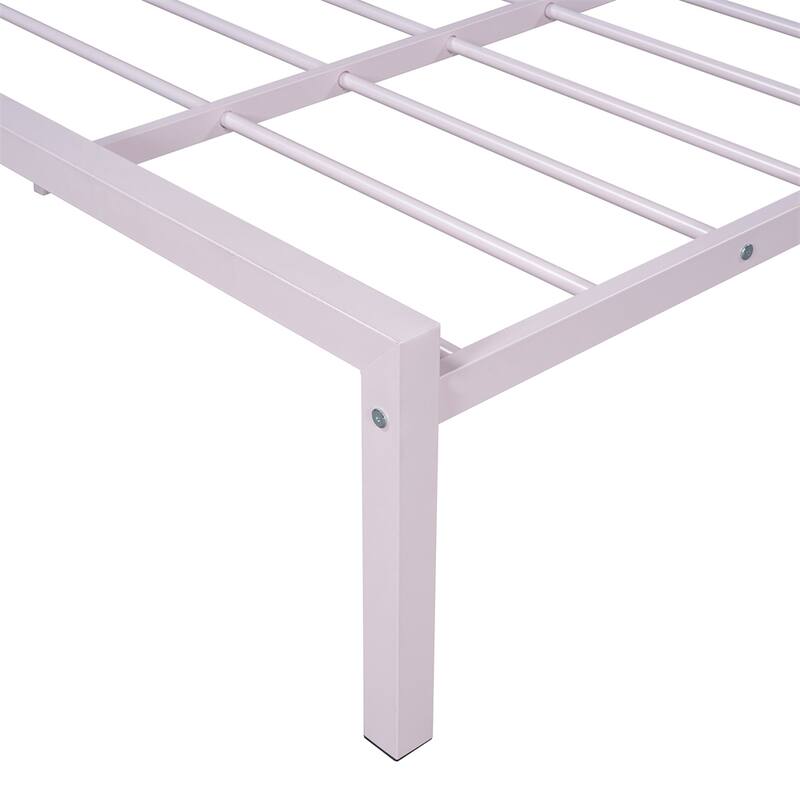 Twin Size Metal Platform Bed with two drawers, House-Shaped Headboard