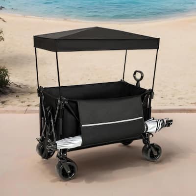 480lb Heavy Duty Foldable Wagon w/ Canopy & Big Wheels - All-Terrain