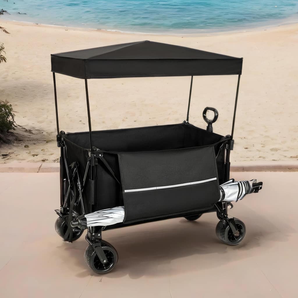 480lb Heavy Duty Foldable Wagon w/ Canopy & Big Wheels - All-Terrain