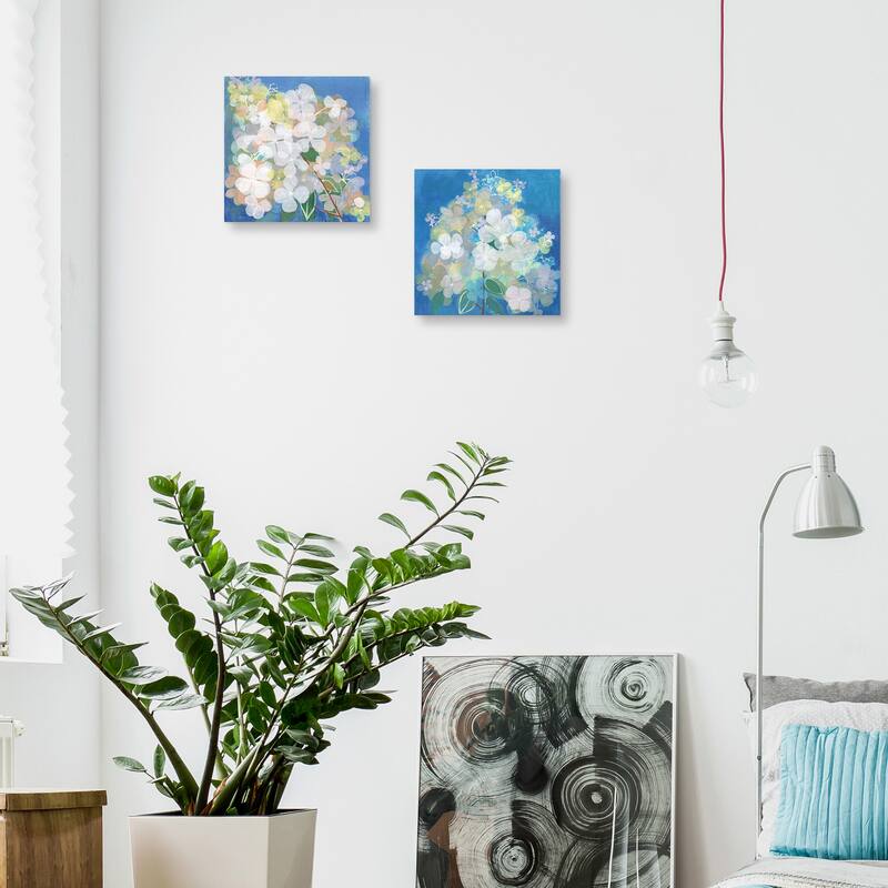 Hydrangea Aqua Tissue & Hydrangea Blue Tissue by Maret Hensick Canvas Art Prints