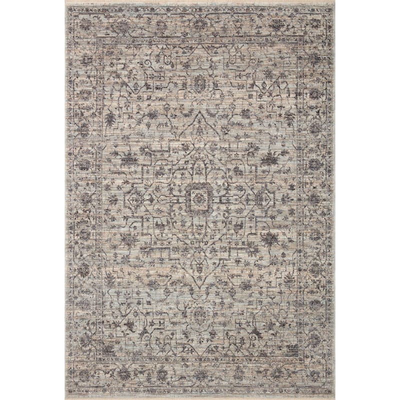 Alexander Home Anniki Persian Botanical Area Rug with Micro Fringe