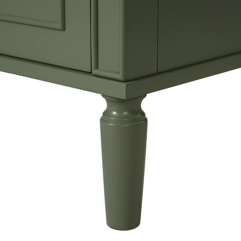 Solid Wood Bathroom Vanity with Ceramic Sink, Bathroom Storage Cabinet with 3 Drawers, Soft Close Doors & Built-in Shelf