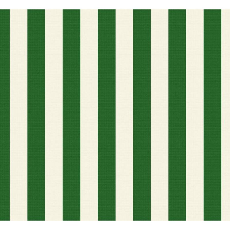 Sunbrella Stripe Fabric 1-Piece Indoor/Outdoor Wicker Bench Cushion, 43.5"W x 19.5"L, Maxim Forest Green - 43.5"W x 19.5"L