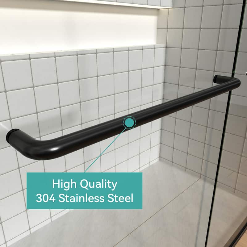 i-Homare 56-60 in. W x 72 in. H Semi-Frameless Bypass Sliding Shower Door
