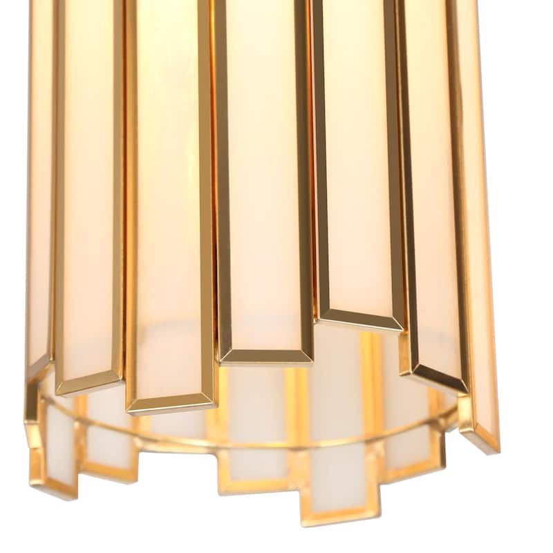 Tifany Moden Gold 3-Light Linear Chandelier Colored Glass Kitchen Island Lights - Deep Gold - L 30" x W 4.3" x H 17.3"