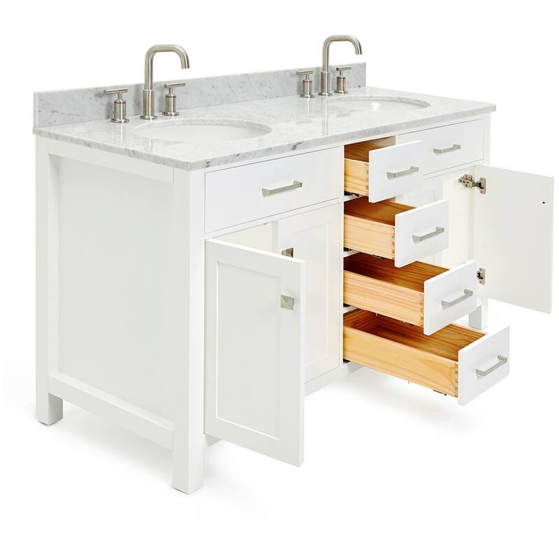 Ariel H061DCW2OVO Bristol 61" Free Standing Double Oval Basin Vanity