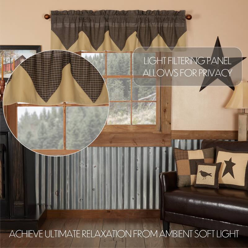 Kettle Grove Plaid Valance Layered 16x72 - Valance 16x72