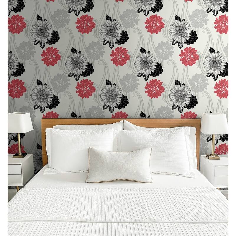Seabrook Designs Britton Floral Paisley Unpasted Wallpaper