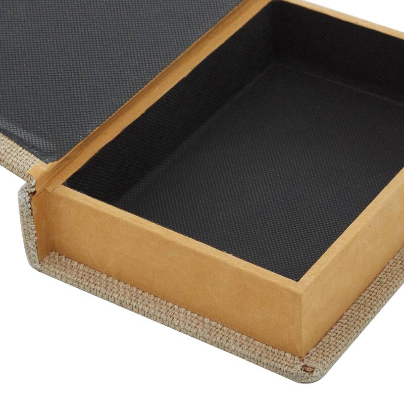 Roche River Decor - Linen Fabric Chevron Patterned or Texxtured Faux Book Storage Box - Set of 3 or 4 Multi-Colored