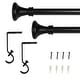 preview thumbnail 7 of 10, Lumi 5/8" Single Curtain Rod Set Pewter/ Matte Black- Trumpet finials 28"-48" - Matte Black