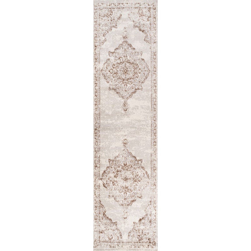 JONATHAN Y Rosalia Ornate Medallion Modern Area Rug - 2 X 10 - Cream/Red