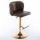 preview thumbnail 43 of 47, Modern PU Upholstered Bar Stools Set of 2, Adjustable Seat Height Swivel Bar Chair, Tufted Backrest Rivet Decorative Bar Stool