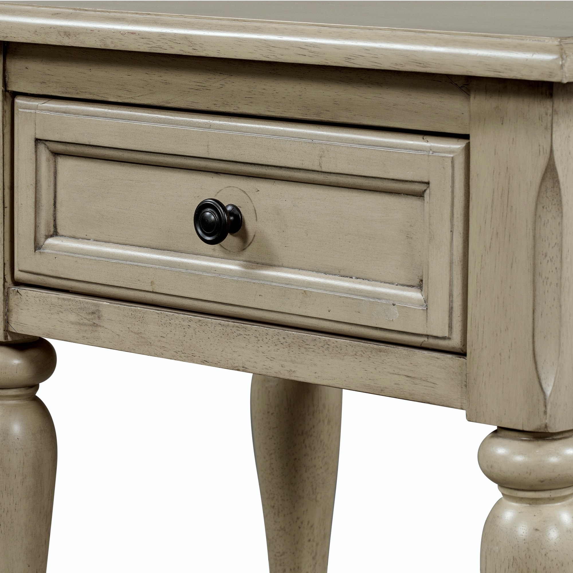 Solid Wood Nightstand Elegant Nightstand with One Drawer and Four Feet