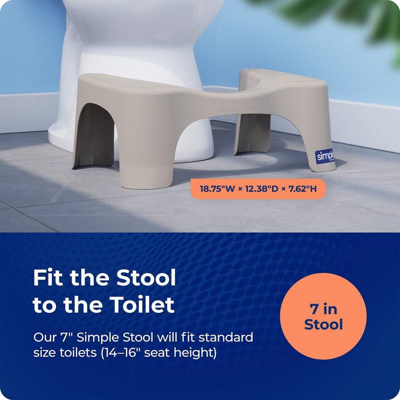 Squatty Potty Simple Toilet Stool, Taupe 7 Inch - Ergonomic Bathroom Accessory for Natural Squatting Posture