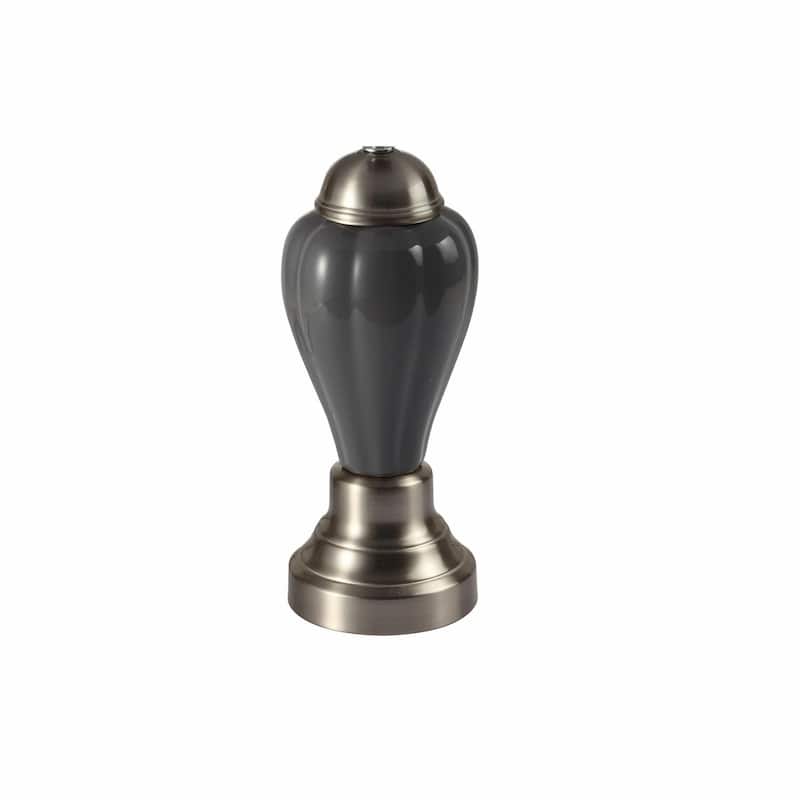 27.5" Tall Metal Table Lamp, Silver and Gray