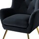 preview thumbnail 130 of 141, Eusebio Tufted Velvet Accent Chair with Wingback, Arms, and Metal Gold Legs for Living Room or Bedroom by HULALA HOME