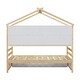 preview thumbnail 7 of 32, House Bed with Shelves,Roof Frame and Under Bed Storage Unit,Twin/Full Size