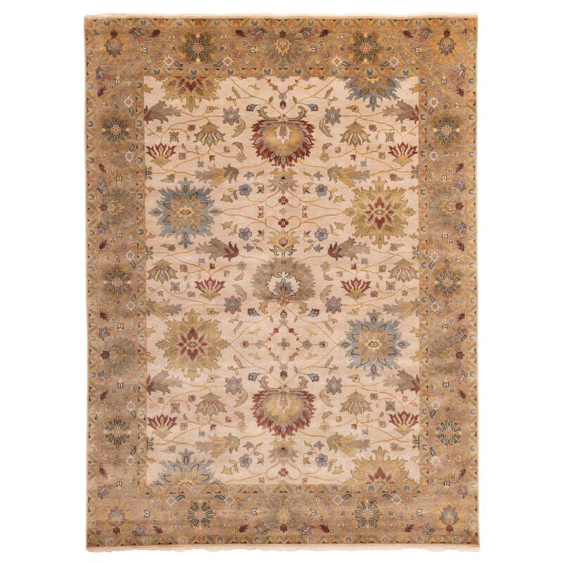 ECARPETGALLERY Hand-knotted Jules Serapi Beige, Ivory Wool Rug - 8'11 x 11'10