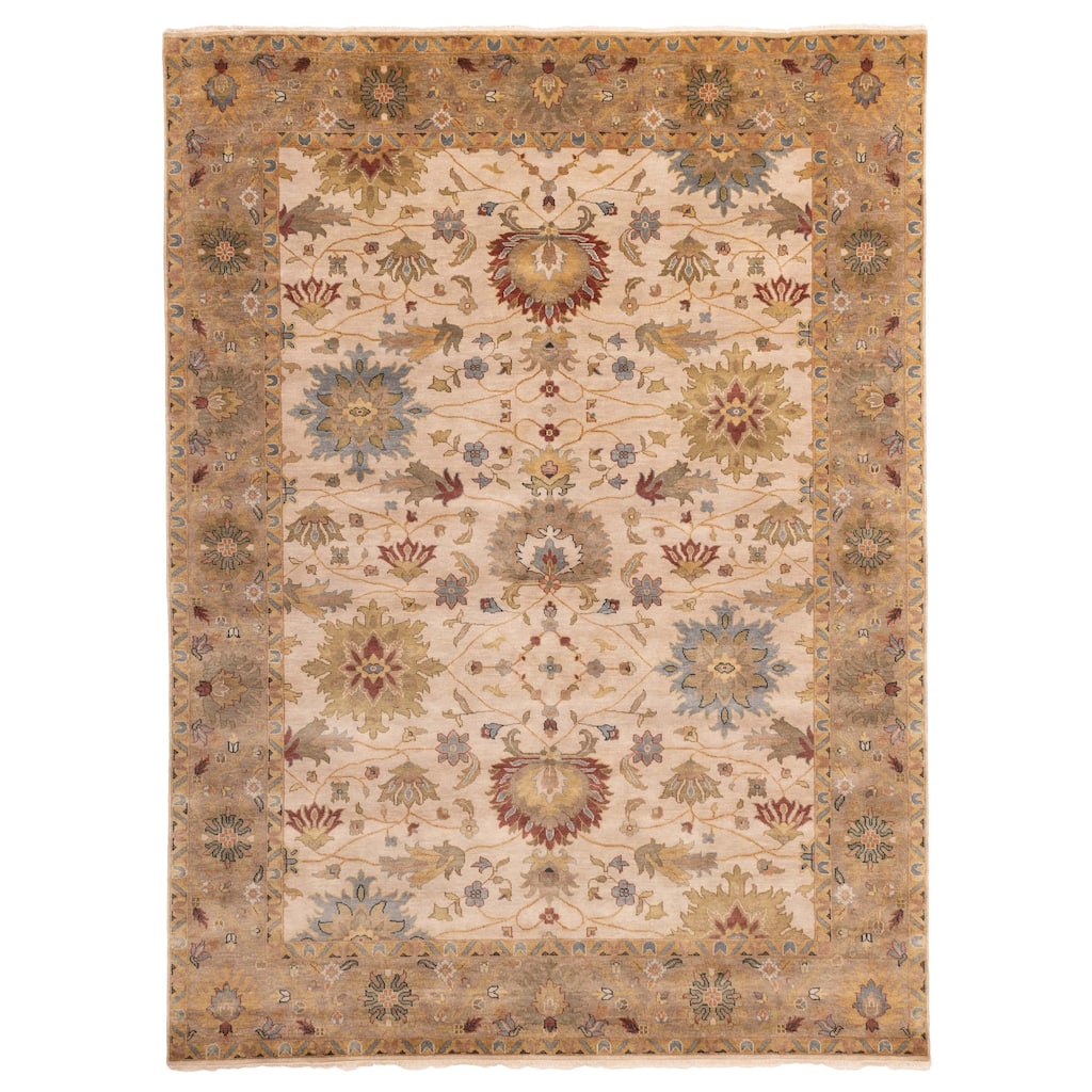 ECARPETGALLERY Hand-knotted Jules Serapi Beige, Ivory Wool Rug - 8'11 x 11'10