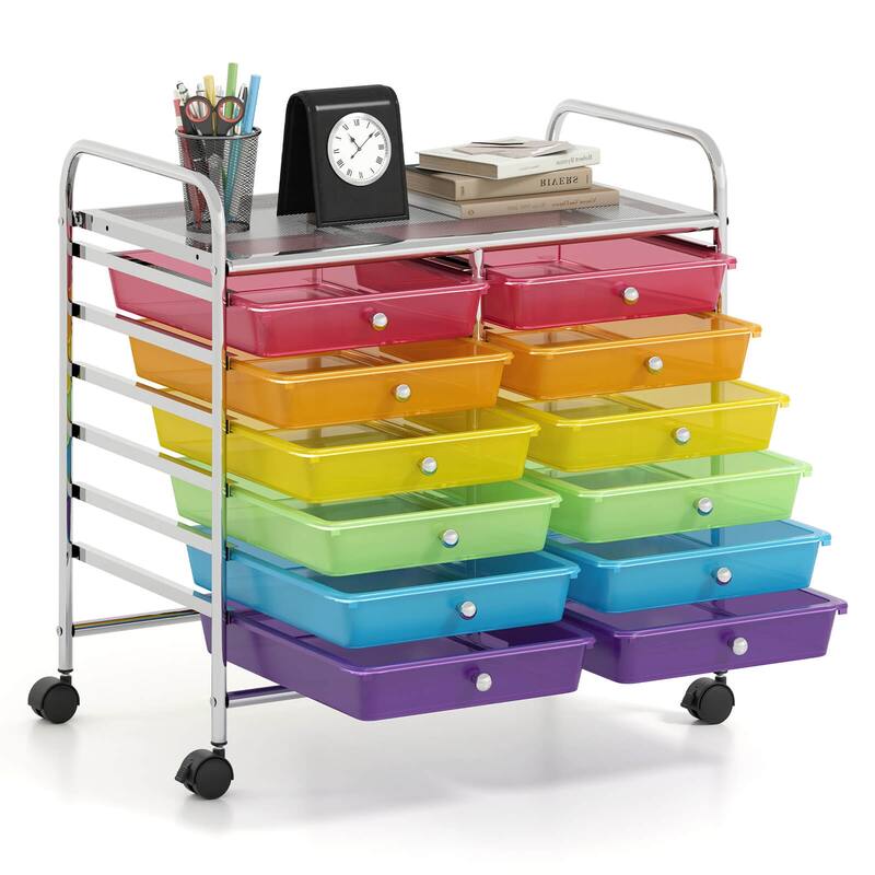 Costway 12 Drawers Rolling Cart Storage Scrapbook Paper Studio - See Details
