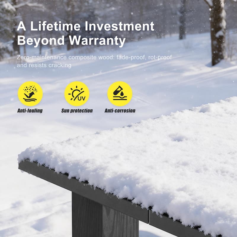 HIPS Outdoor Dining Set, Ergonomic Patio Chairs and Table(Set of 7)